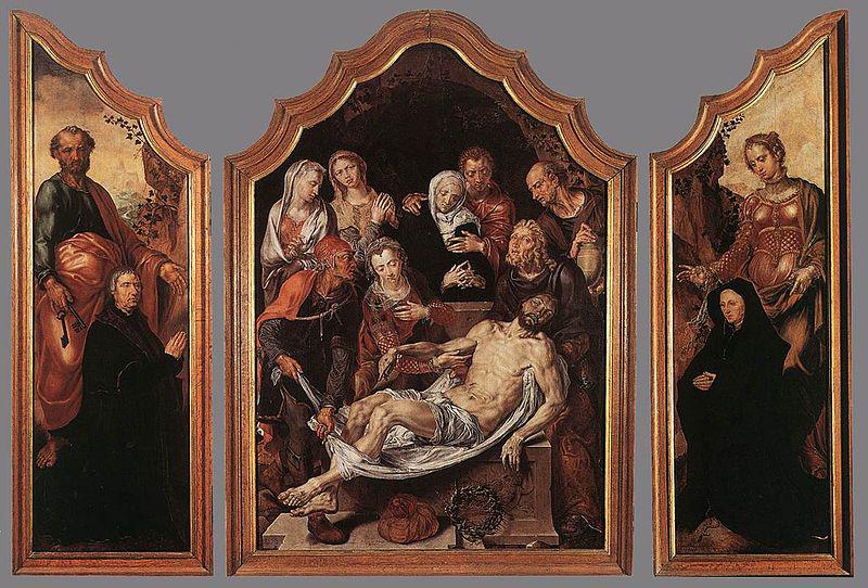 Maarten van Heemskerck Triptych of the Entombment oil painting picture